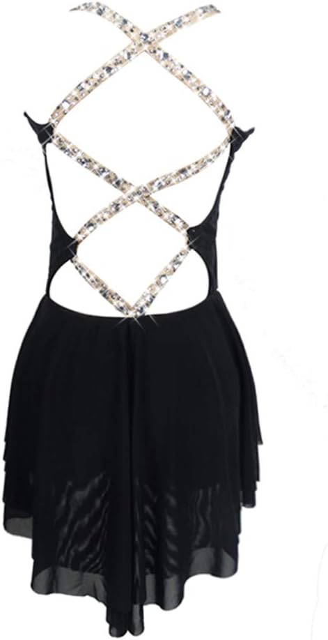 2020 Girls' Ice Skating Dress Black Elastane Outdoor Clothing Competition Skating Wear