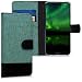 Produktbild kwmobile Huawei P20 Lite Hülle - Kunstleder Wallet Case für Huawei P20 Lite mit Kartenfächern und Stand - Dunkelgrün Schwarz