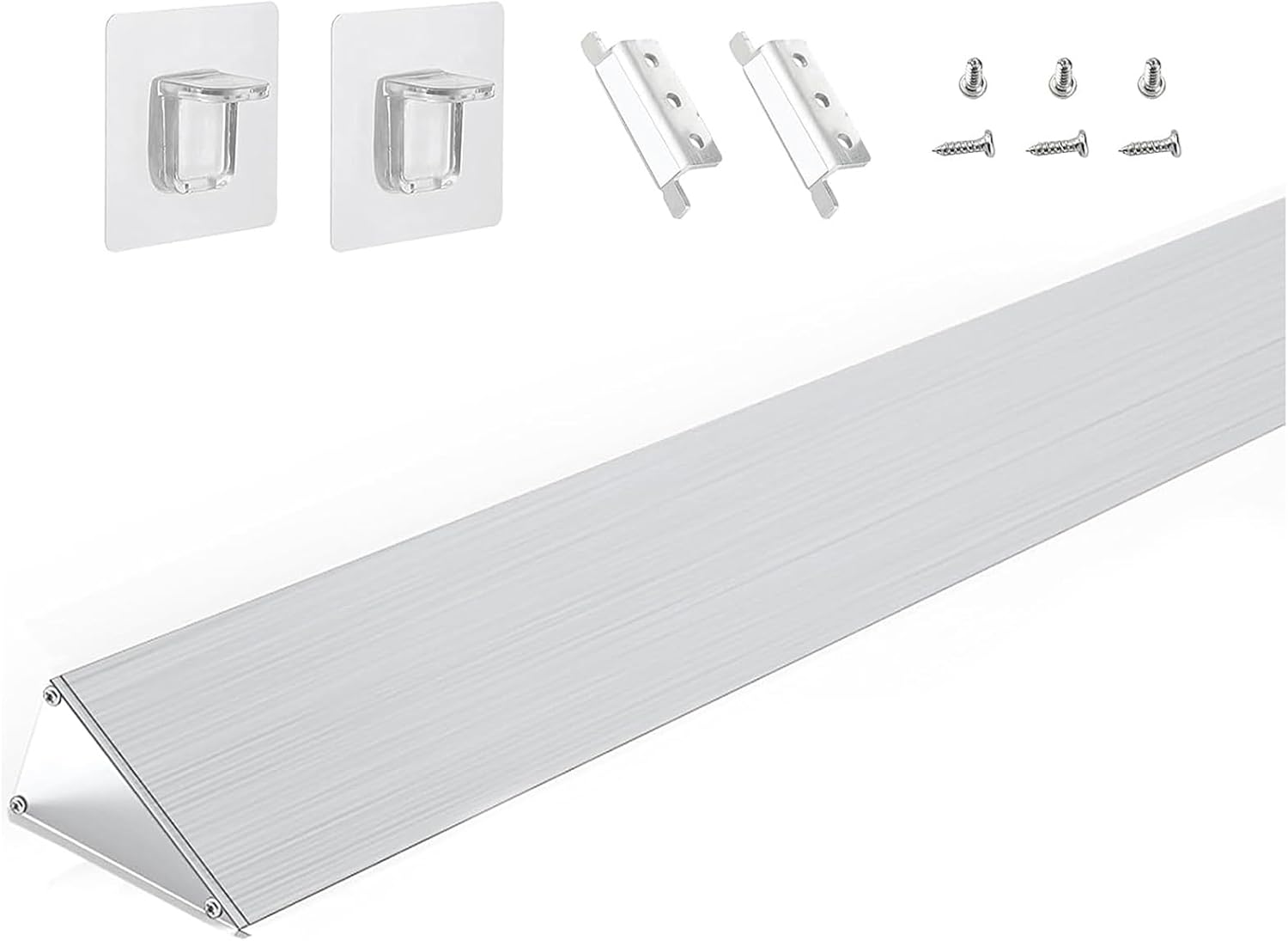 30" Slide-in Range Rear Filler Kit W10113901A, Stove Gap Universal Triangular Filler Strip, Cooktop Trim Kit Between Stove and Backsplash for Whirlpool & Most Brand, Durable Aluminum, Silver