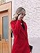 Hooever Women's Winter Wool Coat Casual Notch Lapel Single-Breasted Peacoat(Red-S)