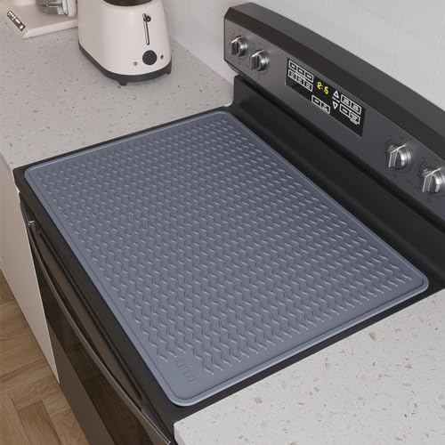 Stove Top Covers for Electric Stove, Food Grade Heavy Duty Silicone Glass Stove Top Cover Protector, Induction Cooktop Protector, Heat Resistant Range Ceramic Stove Top Covers Mat, Oven Cover