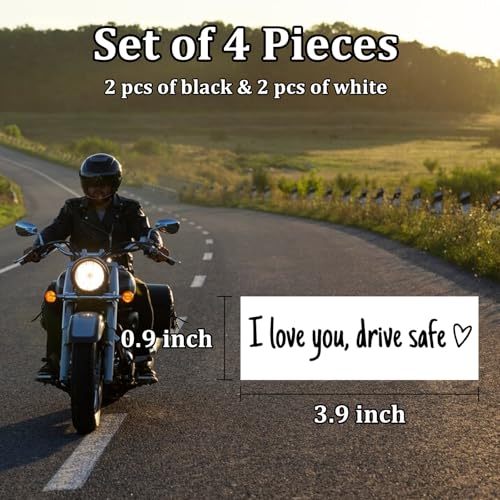 Image of I Love You Drive Safe Mirror Stickers, 3 Pcs Cute Car Stickers for Women, Vinyl Waterproof Car Decals for Rearview Mirror Window Windshield, Funny Love Sticker for Auto Accessories (Black&White)
