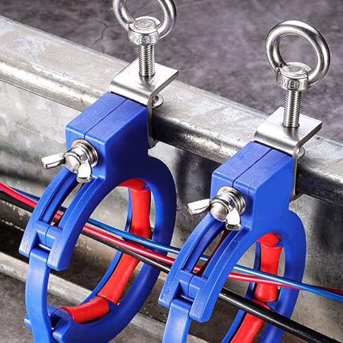 Rouleau de guidage de câbles en nylon et acier inoxydable bleu réglable x2