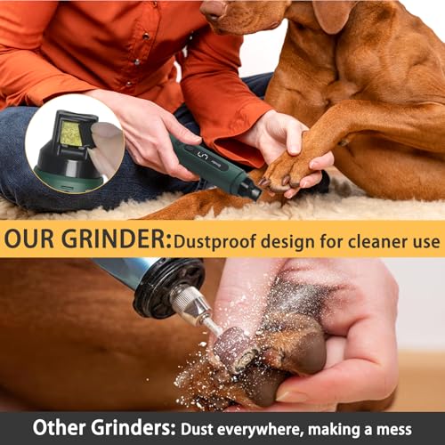 SUPERFA Electric Dog Nail Grinder With Dust Proof, 5 Speed Silent Dog Nail Trimmer with LED Lights, Electric Dog Nail Grinders For Large Medium Small Dogs - Image 3