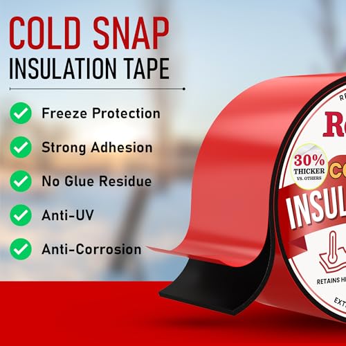 Image of Redford Supply Co. 2 Pack - 2 inch x 14 ft, Pipe Insulation, Outdoor Pipe Insulation Wrap for Winter Freeze Protection, Water Line Freeze Protection Foam, Insulated Wrap for Copper Pipes, PVC, AC Line