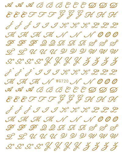 Jmeowio Old Letters Nail Art Stickers Decals 6 Sheets 3D Self Adhesive Old Alphabet Numbers Nail Stickers Decoration Accessories For Women Girls Kids thumb #7