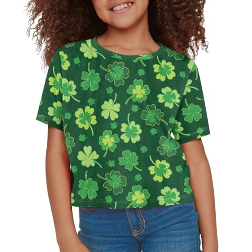 Image of Kids Crop Top Short Sleeve T-Shirts for Girls Size 5-14