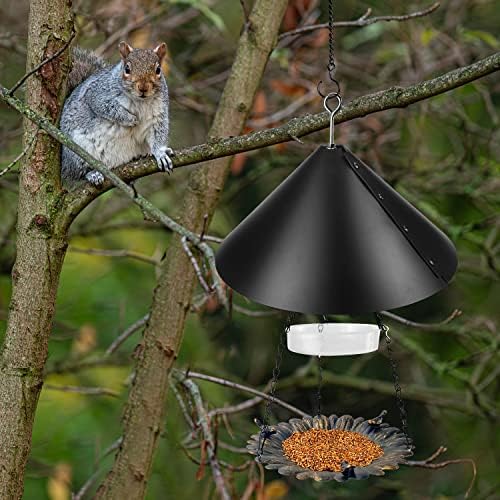 Squirrel Guard Baffle, Plastic Wrap Around Squirrel Baffle Proof, Made of Thick Metal, Easy to Install, Mounted Squirrel Baffle for Hanging Bird Feeders Poles Bird House (2pk)