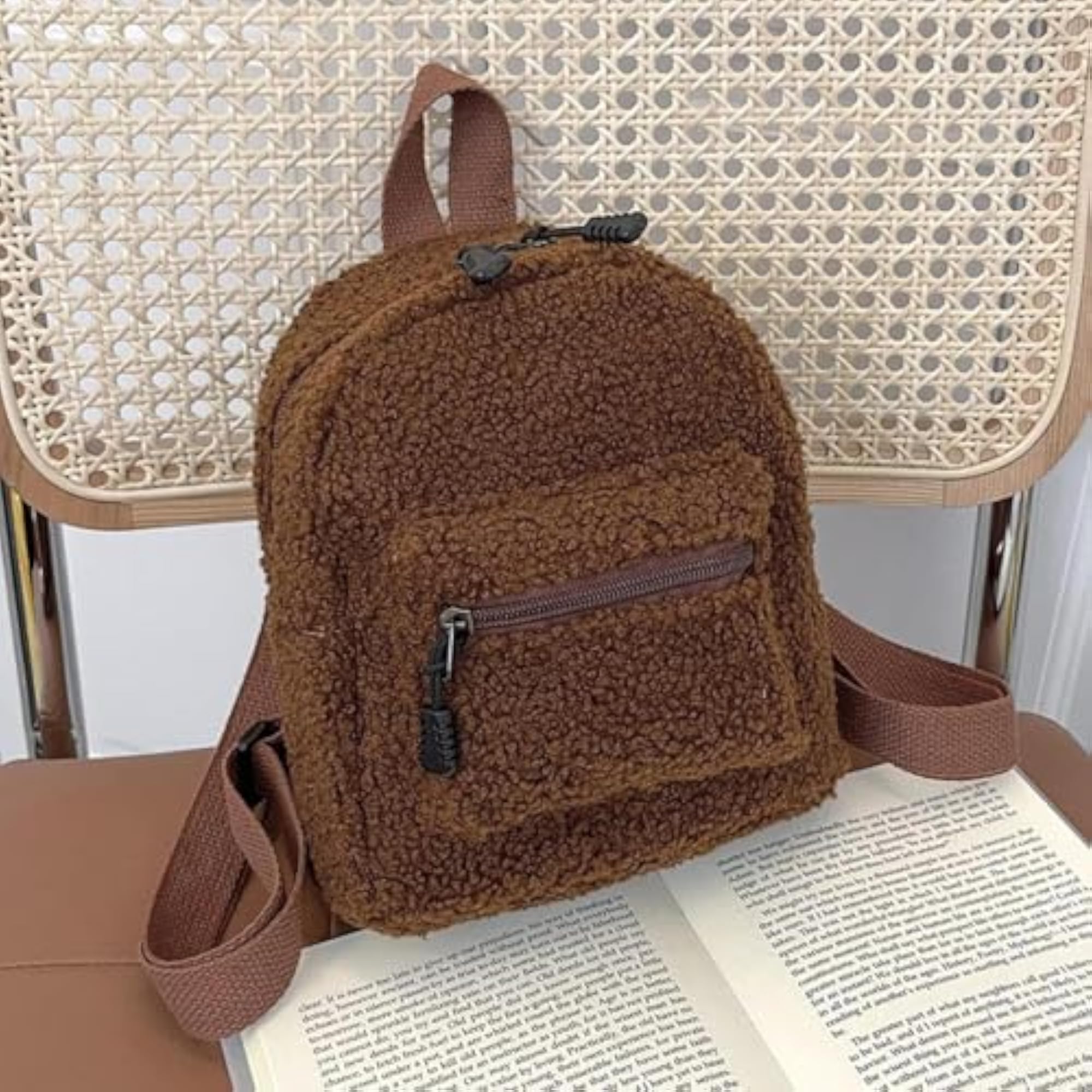 Plush Adjustable Strap Backpack for Teens