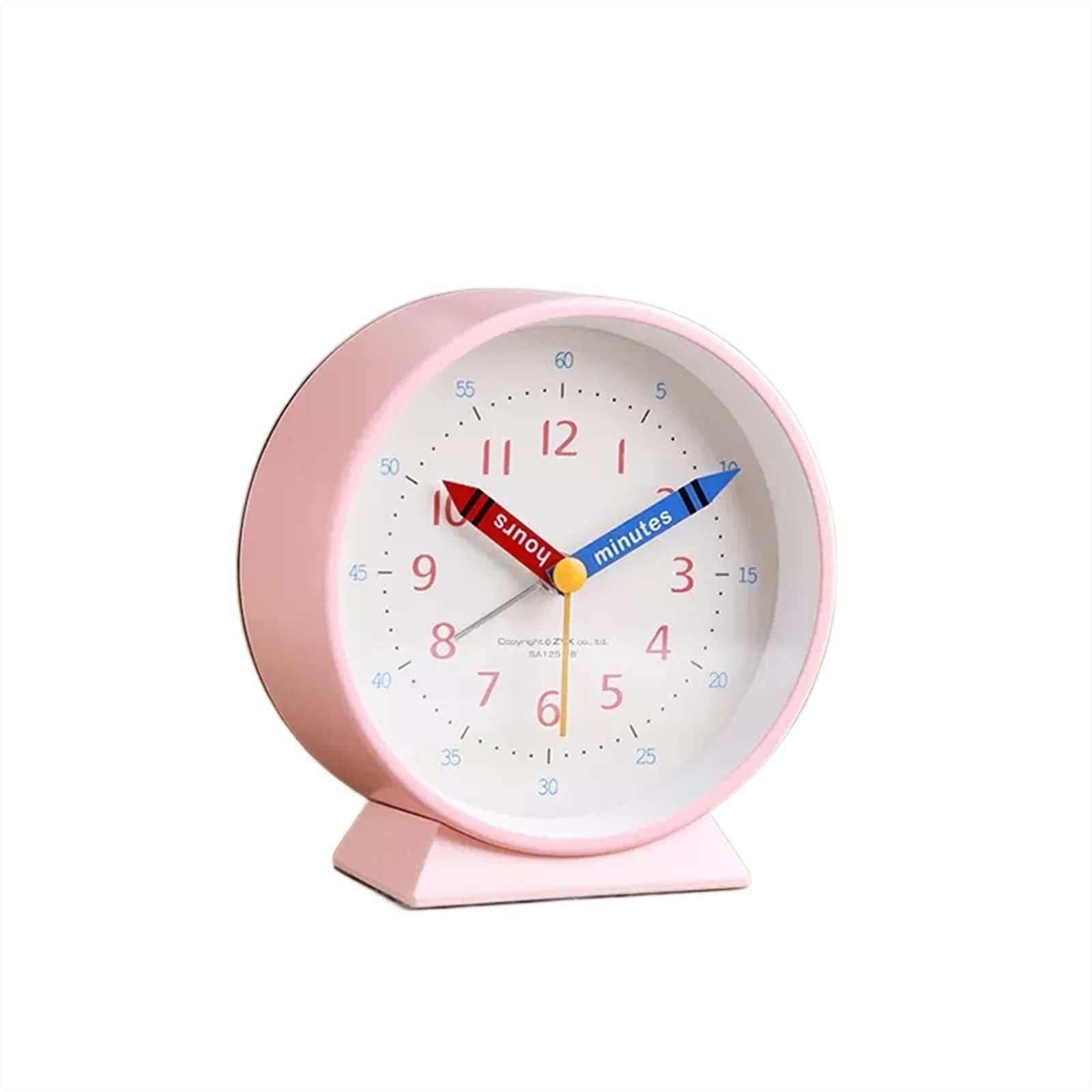 BMKGODN alarm clock， 4" Silent Alarm Clock,Non Ticking,Small with Nightlight,Snooze,Simple Operation for Bedroom(Pink)