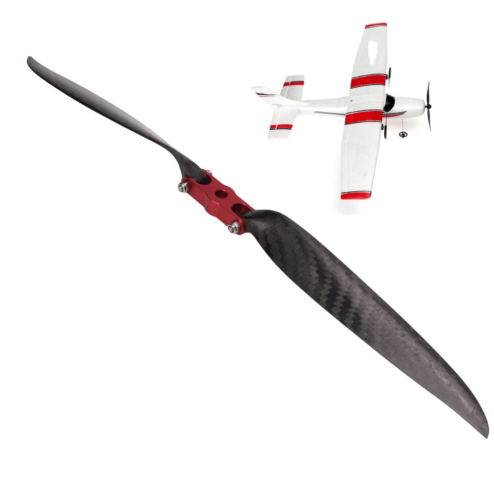 Tbest Hélice de base de fibra de carbono RC de alta resistencia a la torsión de 325 mm de largo, 2 cuchillas para material sólido de fibra de carbono real para instalación general tamaños de