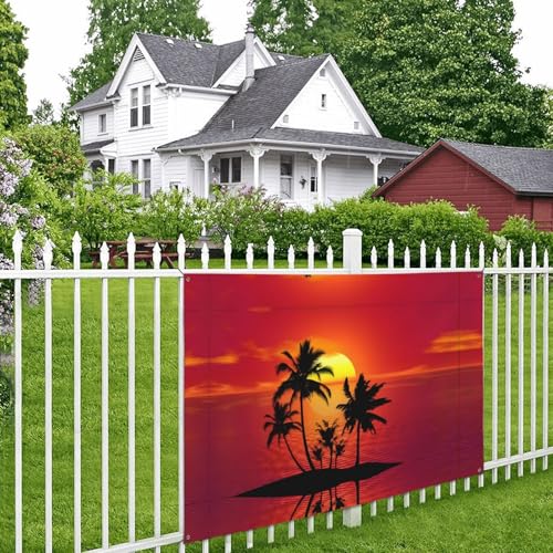 Drapeaux imprimés coucher de soleil tropical pour s'évader à la maison - 4