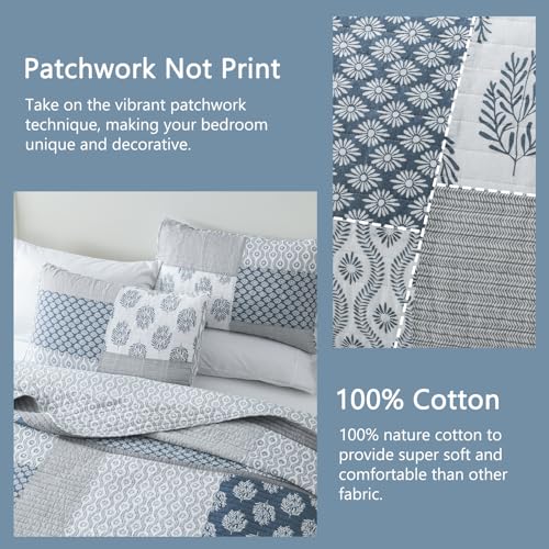 Ropa de cama individual Finlonte de algodón colcha ligera patchwork dormitorio 4