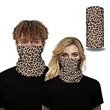 Zupoo Headbands 16-in-1Multifunctional Headband Sports Magic Scarf,Face Sun Mask,Neck Gaiter,Balaclava Headwear,Bandana,for Hiking, Running,Cycling,Yoga,Fishing,Hunting,Skiing & Snowboarding（Leopard）