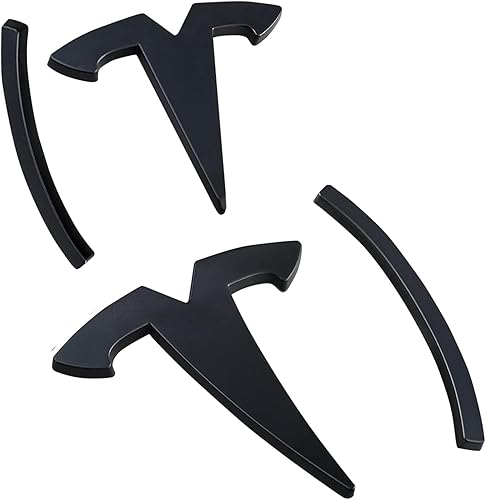 Adhesivo de metal 3D para el modelo 3, 2 unidades, calcomanía para capó delantero y logotipo del maletero trasero (emblema modelo 3, negro mate)