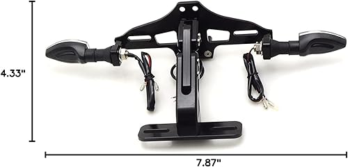 Miniatura 10 de Marco de matrícula de motocicleta con indicador LED, soporte de luz indicadora para Kawasaki para Ninja 250 300 650 para H2R para ZX6R Z750 Z800
