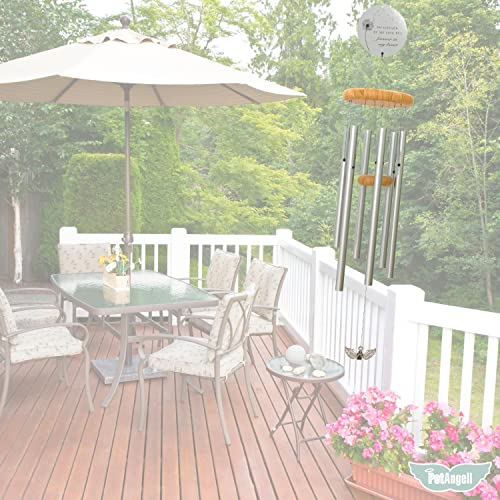 Memorial Wind Chimes For Loss Of Loved One - Sympathy Wind Chimes, Wind Chimes Memorial - Large 26" Silver - Bereavement Wind Chimes Outdoors, Memorial Gifts, Windchimes In Memory, Mother, Father, Dog #TOP7