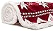 Chanasya Premium Microfiber Fleece Sherpa Holiday Throw Blanket - Vibrant Burgundy Red and White Suitable for Sofa Couch Bed and Living Room (50x65 Inches) -Red