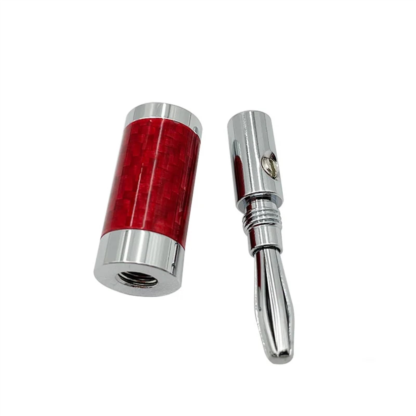 8/40 Stück Lautsprecherkabel aus Kohlefaser, rhodiniert, Bananenstecker, 4-mm-Bananenstecker, Audio-Stecker, Terminalstecker (40 Stück (20 Paar))