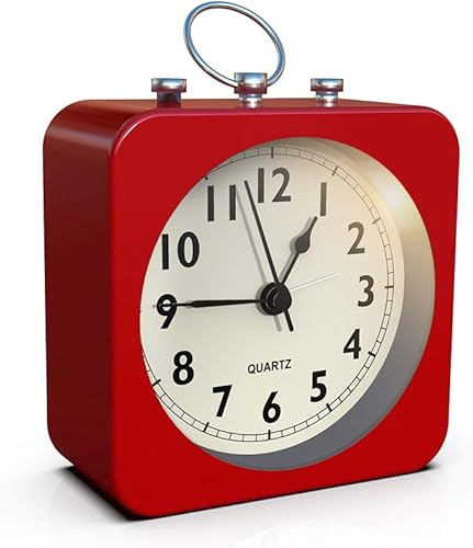 Reloj despertador a pilas, pequeño reloj de mesa retro, reloj de escritorio de metal con luz para decoración de sala de estar, dormitorio, mesita de