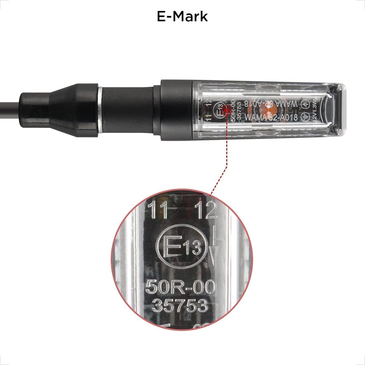 evermotor Universal 4 Pieces Motorcycle LED Turn Signals Motorbike Scooter Front Rear Blinkers E-approved Aluminum Shell with Beautiful Surface Treatment IP67 Waterproof