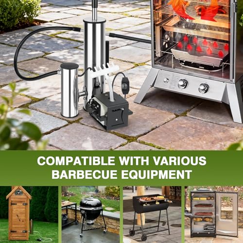 Edelstahl Kaltrauchgenerator, Upgrade Raucherzeuger für Räucheröfen Smoker mit Pumpe, Kaltrauchgenerator aus Edelstahl für Räucherofen Kaltraucherzeuger Smoker Raucherzeuger BBQ Rauch-Erzeuger
