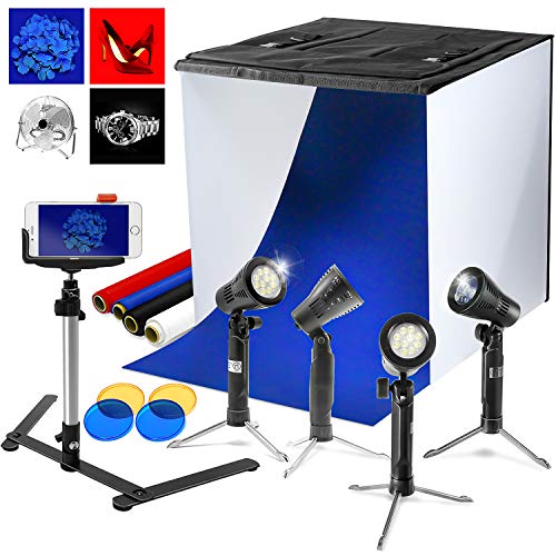 LimoStudio 24 x 24” Cubic White Photo Box Tent, LED Table Top Light with Stand Legs, Mini Camera S - //coolthings.us