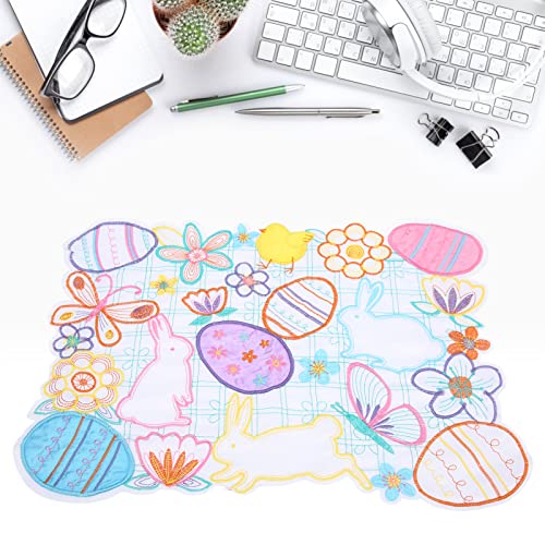 Doilies Tecido Estilo Coração Feminino para Mesa de Páscoa, Pano Decorativo Estilo Feminino Decorado