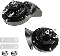 Vista 7 de 2 bocinas de tren súper fuertes de 300 dB, kit de repuesto de bocinas de aire impermeables de 12 V, bocina doble de caracol eléctrico