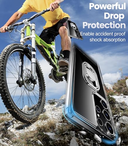 SHIELDS UP for Samsung Galaxy S23 Ultra Case with Stand, Phone Case Clear with Double Ring Holder【Adjustable & Fodable】 Shockproof Protective Cover for Samsung Galaxy S23 Ultra 5G - Clear - Image 6