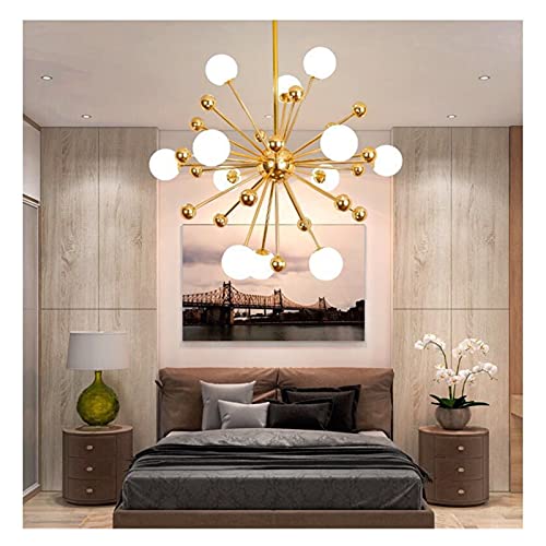 Chandelier en cristal suspendu plafonnier LED moderne boule verre salon salle