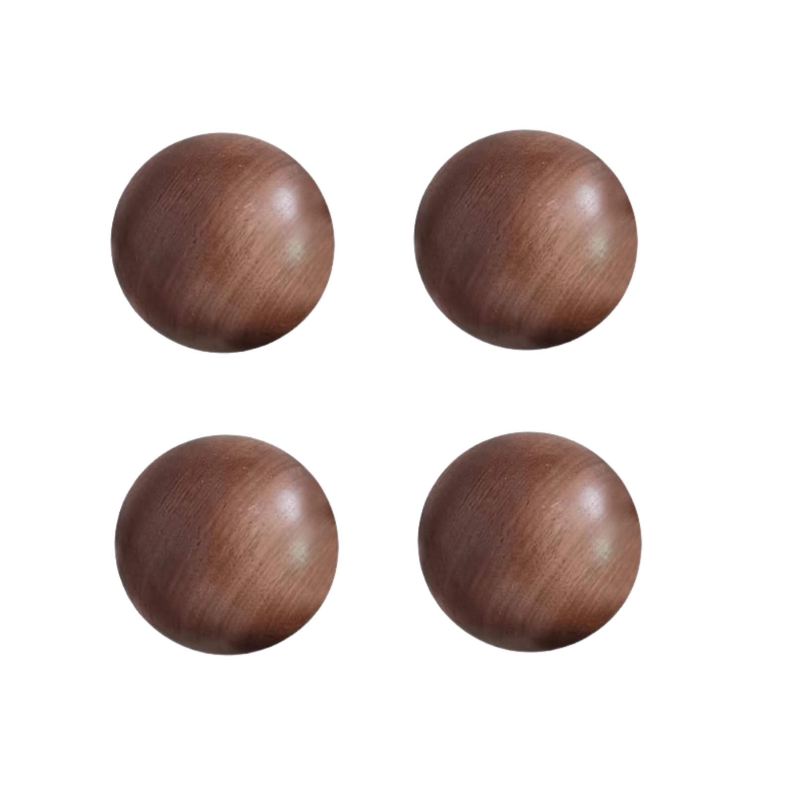 ITTRUH Round Wood Drawer Knobs,4Pcs Solid Wardrobe Door Cabinet