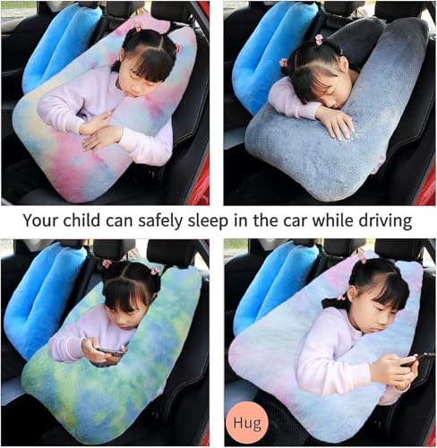 Image of FHSGGP Travel Pillow Car Pillow Kid Car Sleeping Colorful Blue | The Sleeping Aid for Adults and Kids on Road Trips Kids Travel Pillow
