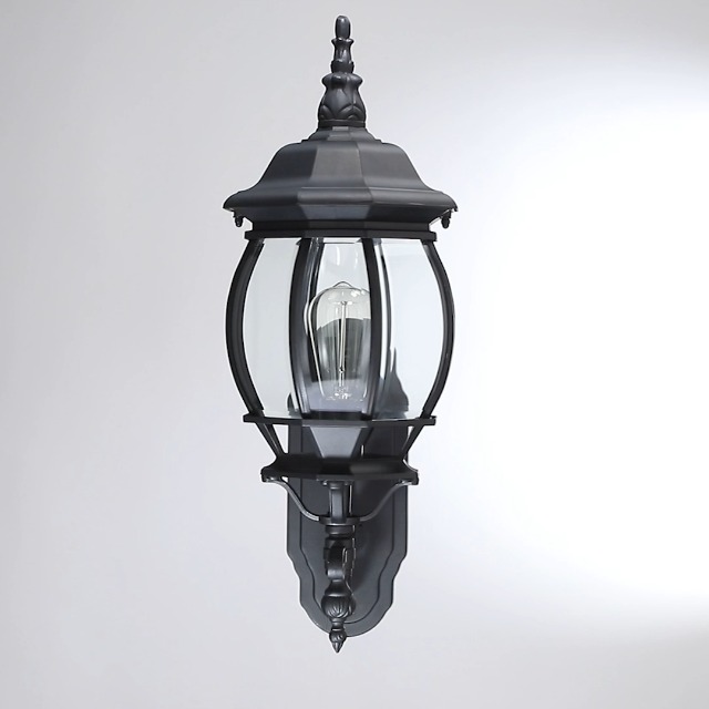 Image of 23 Inch Vintage Black Wall Sconce - Large Black Outside Light for House, Die-cast Aluminum and Glass Extra Large Outdoor Wall Light for Porch Garage Outdoor Lighting 23 inch Exterior Porn Lantern,E26