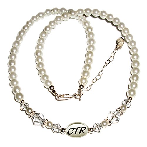 Image of Cherished Moments .925 Sterling Silver Child's CTR Bracelet or Necklace for Girls with Simulated Pearls and Crystals (5-12 years)