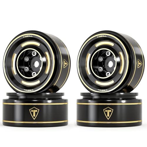 TREAL 1.0 Beadlock Wheels Brass Crawler Wheel Rims Weight (4P) Removable Hubs Upgrades for SCX24 AX24 FCX24 TRX4M 1/24 1/18 RC Crawler, 50g/pc (Type C)