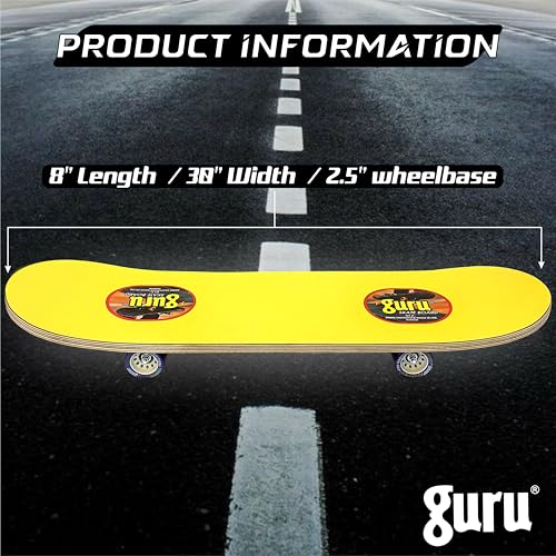 Image of GURU Skateboard, Wooden Non-Slip Skateboard for Kids, Adult, Casterboard /Skate Board /Hoverboard /Longboard for Beginners, Learners, Training Purpose for All Age Group