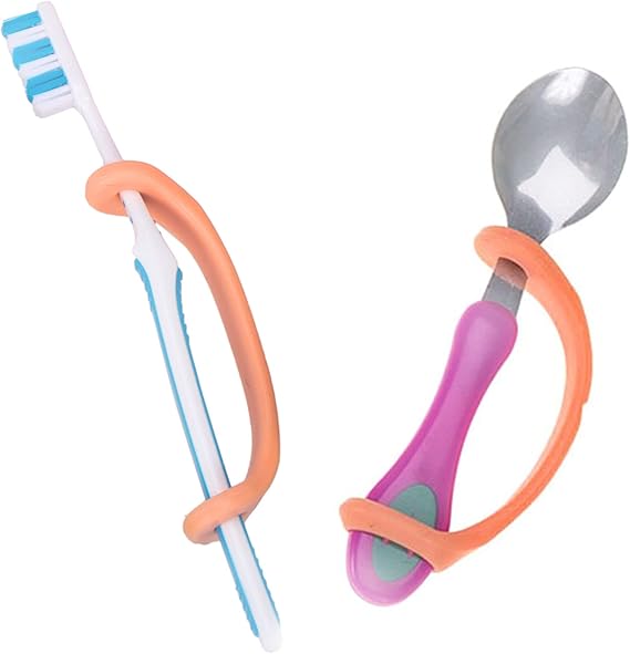 EazyHold Orange Silicone Hand Grip Aid, U Cuff, Utensils