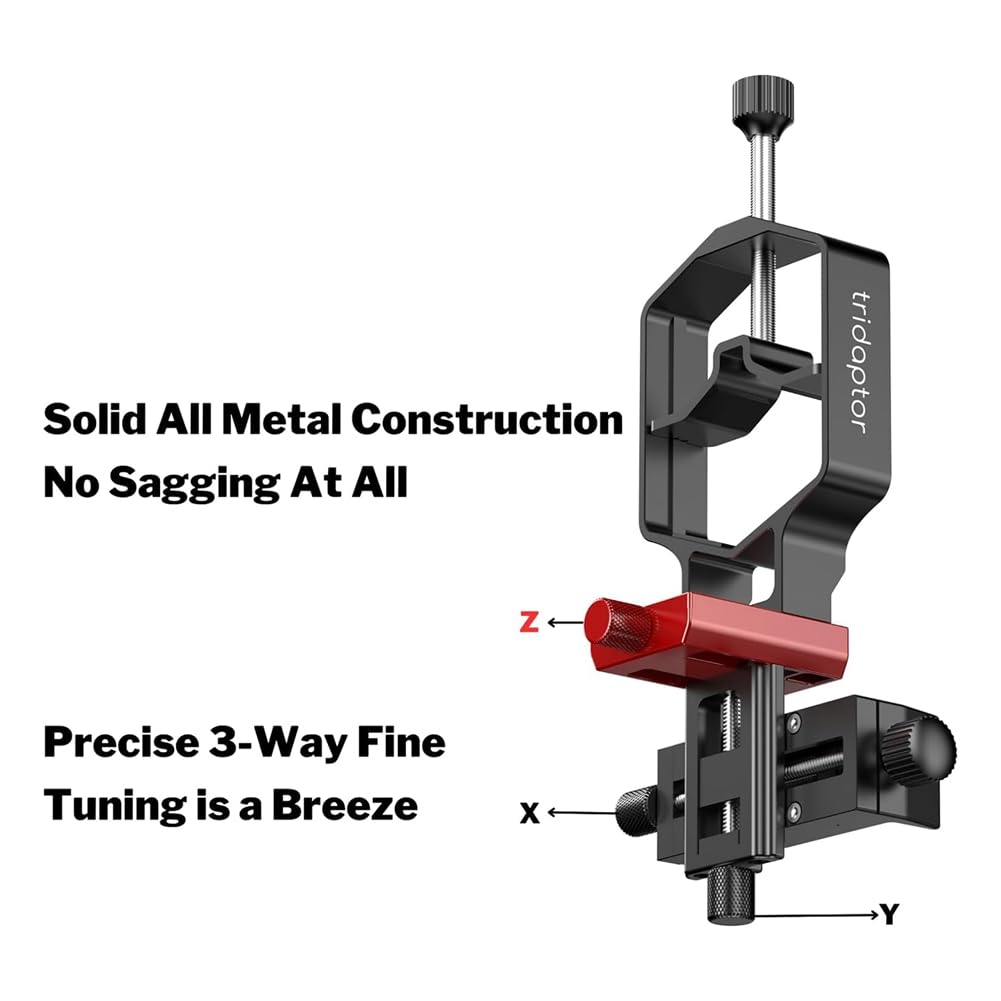 Adaptador Universal de Digiscoping para Teléfono A Telescopio, Soporte de 3 Ejes para Cámara de Teléfono con Microscopio Monocular Binocular