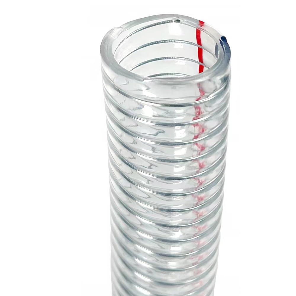 1M Przezroczysty Wąż Z Drutu Stalowego Z PVC, Olejoodporny, Niezamarzający Wąż Ssący Do Pompy Wodnej, Wysokociśnieniowe Zastosowanie Przemysłowe(ID 40mm)
