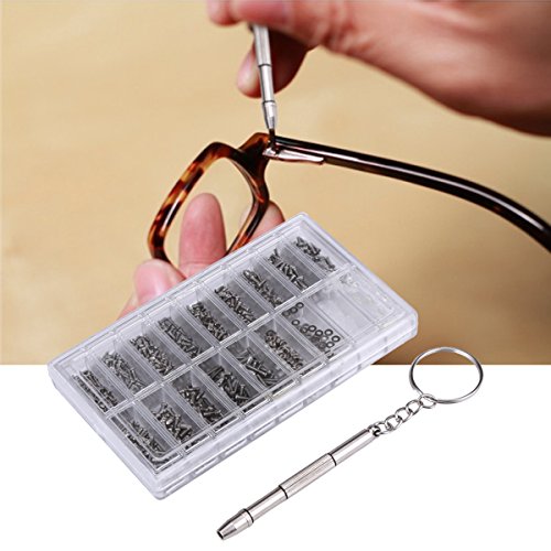 OUNONA Kit de reparo de óculos 1000 peças para óculos e relógios Spectacles com parafusos pequenos,