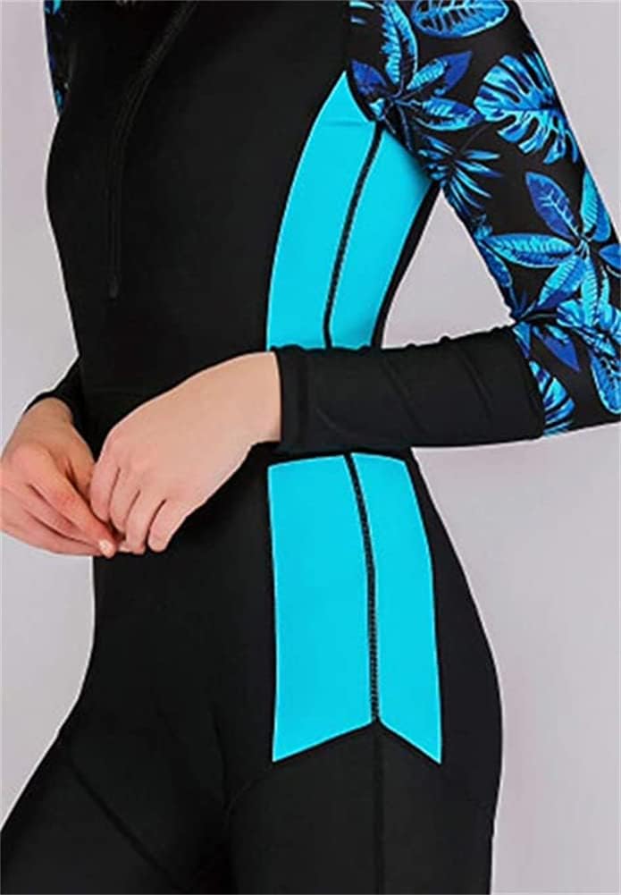 Women's One Piece Swimsuit Long Sleeve Full Body Swimwar Rash Guard with Sun Protection