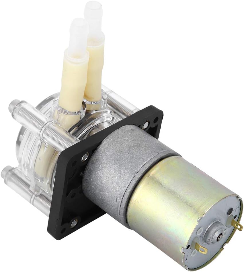 Lab Peristaltic Pump Aquarium Drip Metering Pump, DC Vacuum Pump Strong Suction Self Priming Peristaltic Pump, Stainless Steel Wheel Frame PC Transparent Heads DC Motor(24V)