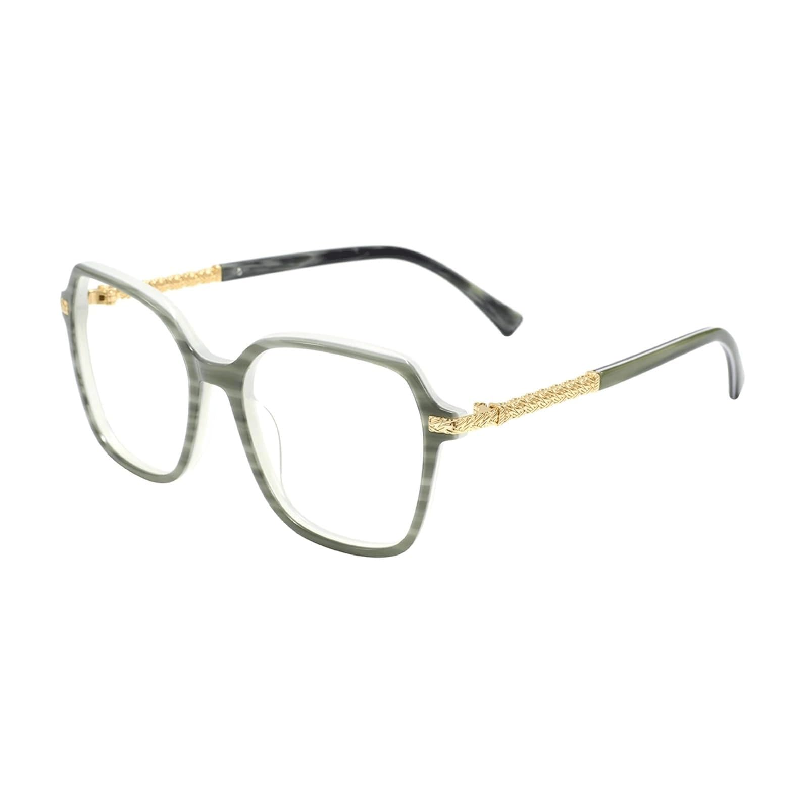 KLJUddGY Square Eyewear Frames Full Rim Glasses Acetate Non Prescription Eyeglasses Spectacles for Computer Unisex Reading Glasses Stylish(Gr�n)