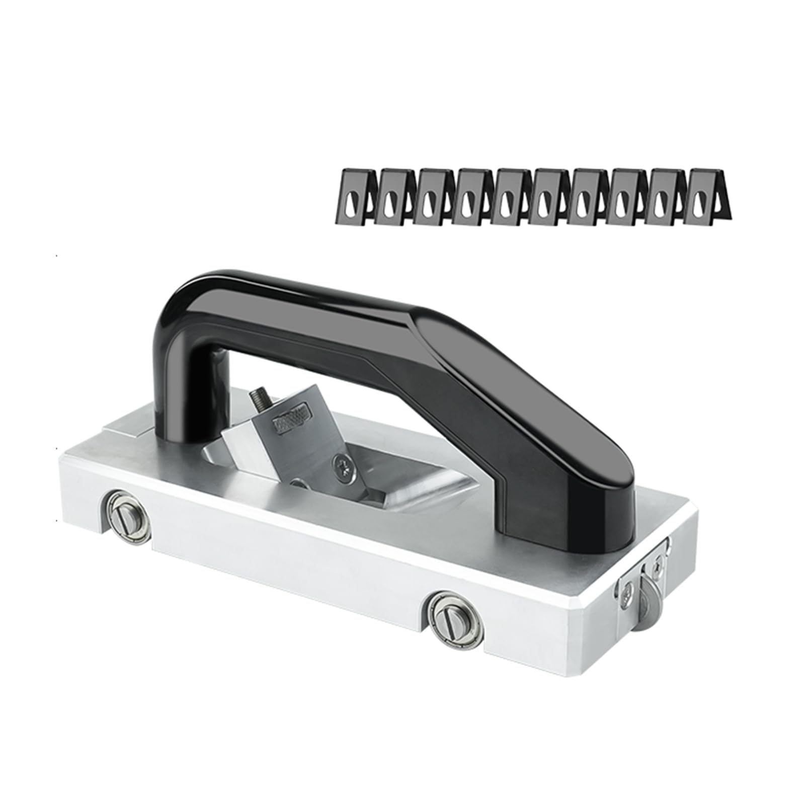 Rueda cortadora de ranuras de suelo de PVC, cuchillo de ranurado manual en forma de U con 10 cuchillas de acero inoxidable, profundidad de ranura ajustable para suelos deportivos