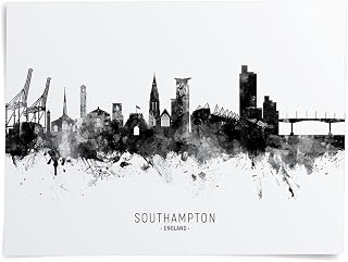 Southampton England Skyline art print poster, unframed -11532