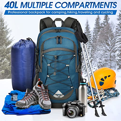 Igolumon Lightweight Hiking Backpack 40L Packable Hiking Daypack For Men Women Waterproof Camping Backpack Hiking Bag Foldable Backpack Outdoor Sport Travel Daypack For Climbing Trekking Camping,Blue #TOP5