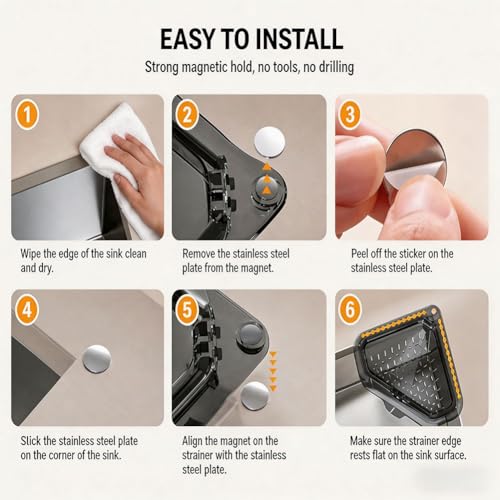 Colador triangular magnético para fregadero 2 unidades miniatura 5