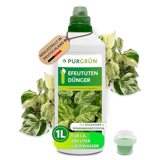 Purgrün® Efeututen-Dünger 1 Liter – Intensive Blattfärbung dank Spurennährstoffe – Stärkt die Widerstandskraft – Schneller Wirkungseintritt – Ergiebiges Konzentrat für ca. 200 Liter Gießwasser