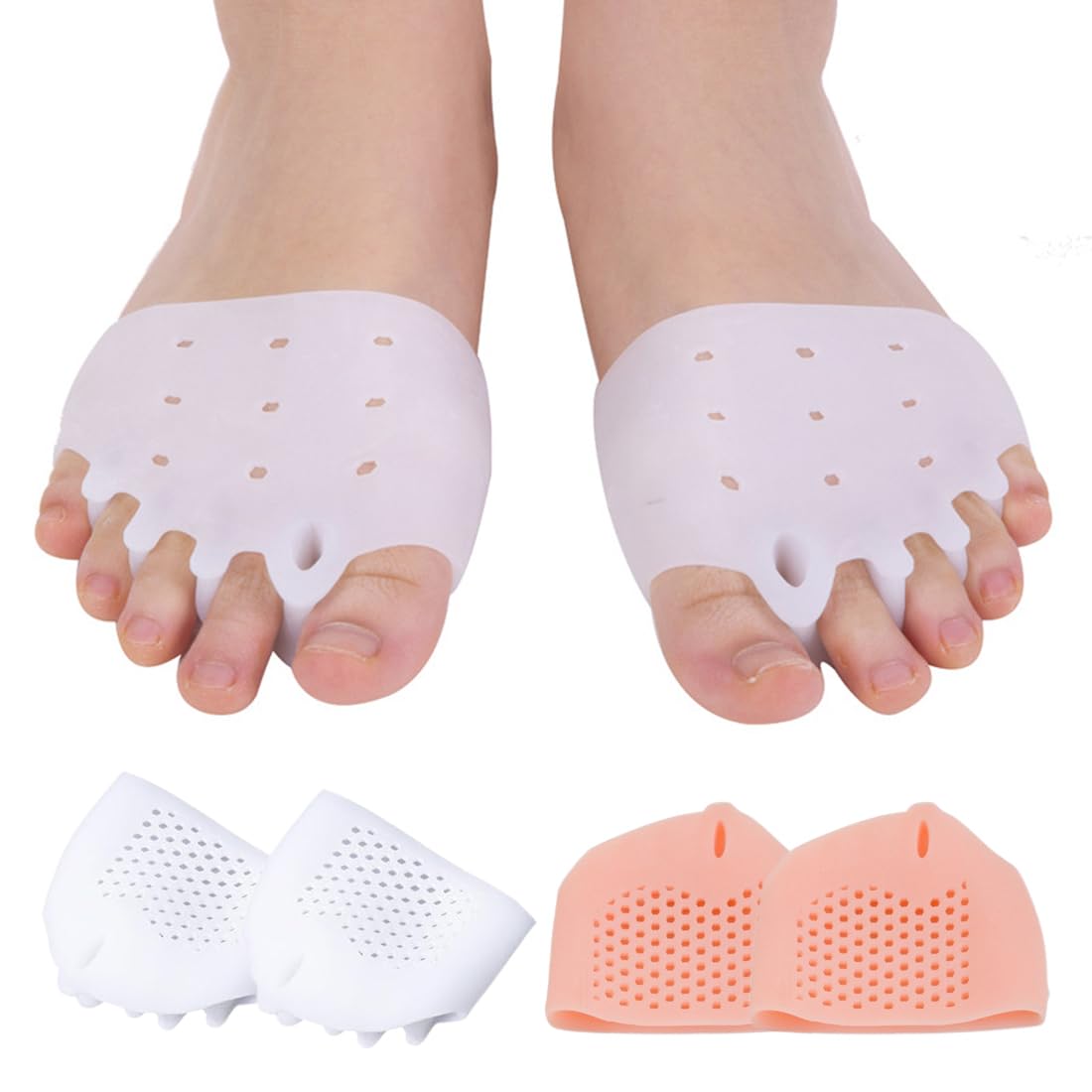 Almohadillas de Silicona para Metatarsal, Separador Dedos Pie de Gel, 2 Pares